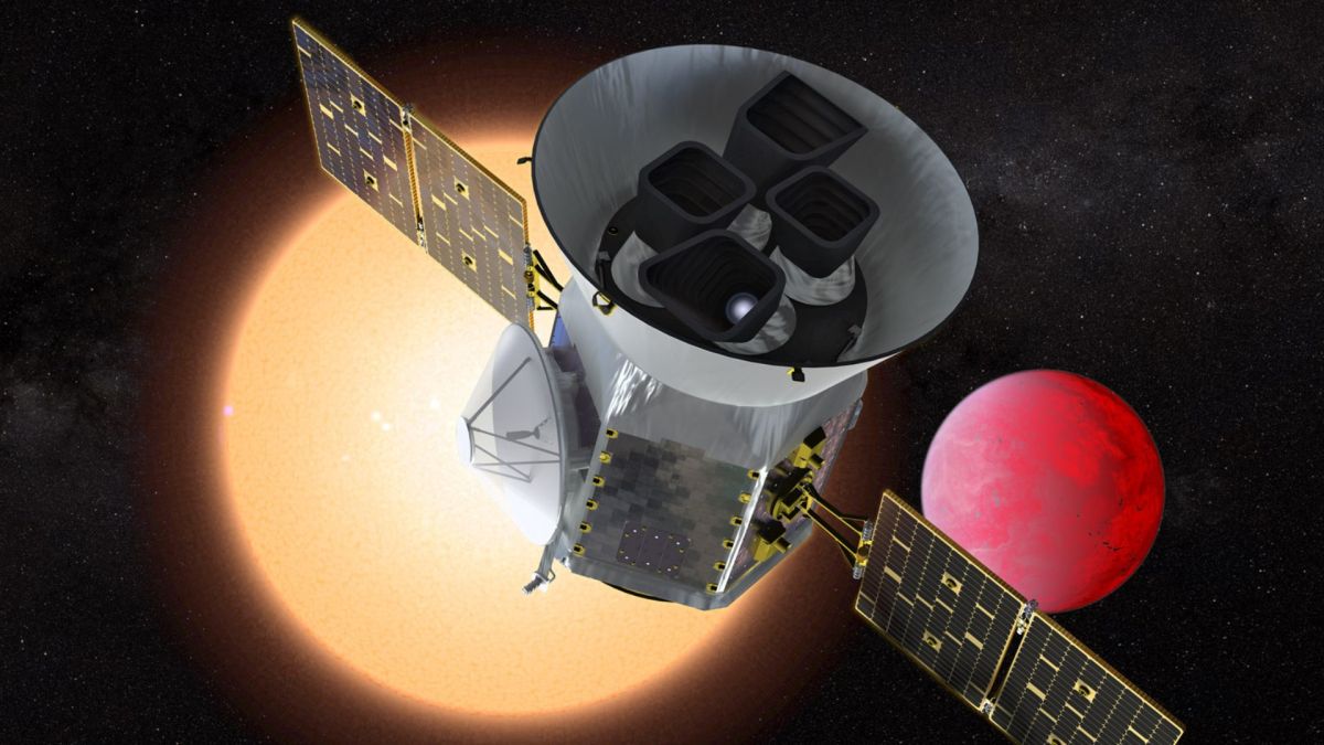 Le télescope TESS. // Source : NASA's Goddard Space Flight Center (image recadrée) Le télescope TESS. // Source : NASA's Goddard Space Flight Center (image recadrée)