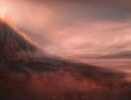 Vue d’artiste de la face nocturne de WASP-76b // Source : ESO