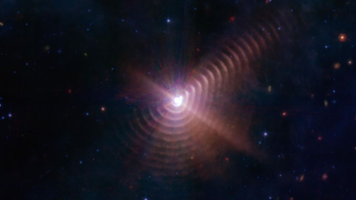 Wolf-Rayet 140. // Source : NASA, ESA, CSA, STScI, JPL-Caltech (image recadrée) Wolf-Rayet 140. // Source : NASA, ESA, CSA, STScI, JPL-Caltech (image recadrée)