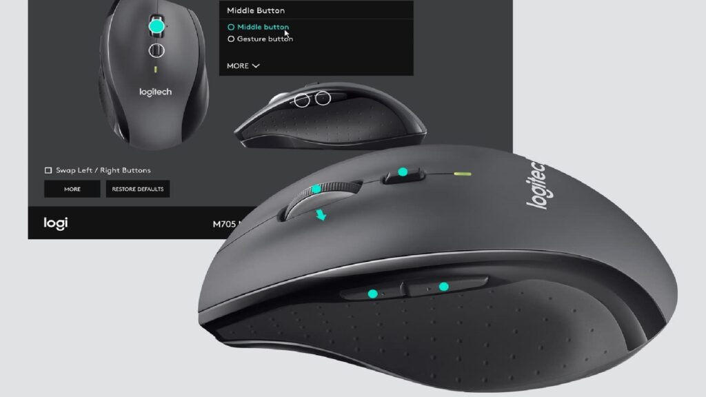 Logitech Souris M705 Marathon est paramétrable // Source : Logitech