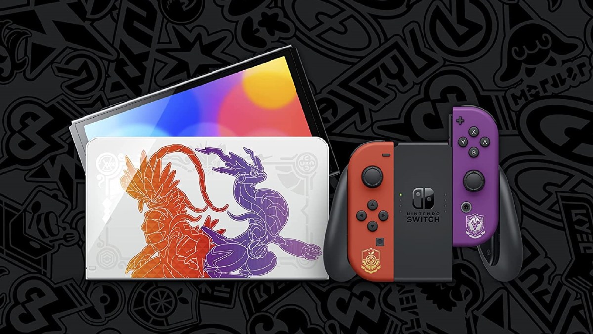 Nintendo Switch Modèle OLED Edition Pokémon Ecarlate & Violet // Source : nintendo Nintendo Switch Modèle OLED Edition Pokémon Ecarlate & Violet // Source : nintendo