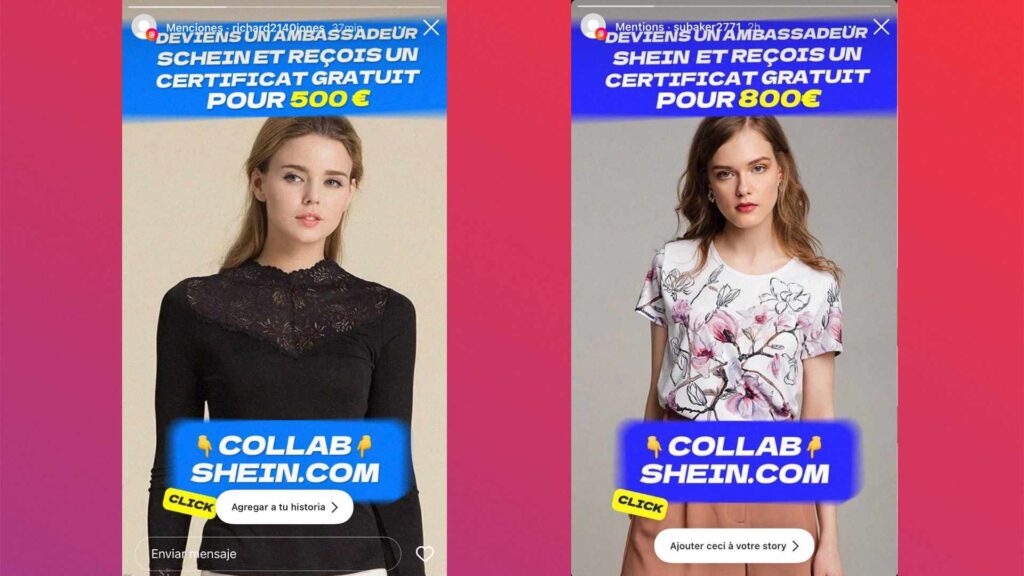 Sur Instagram, les stories Shein n'arrêtent pas // Source : Montage Numerama Sur Instagram, les stories Shein n'arrêtent pas // Source : Montage Numerama