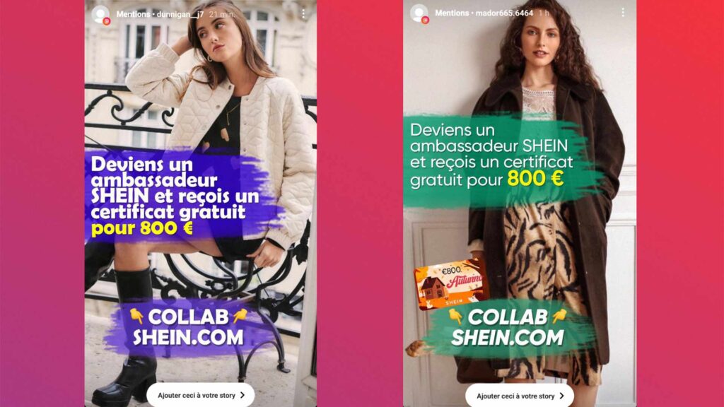 Il existe de très nombreuses stories promouvant l'arnaque // Source : Montage Numerama Il existe de très nombreuses stories promouvant l'arnaque // Source : Montage Numerama