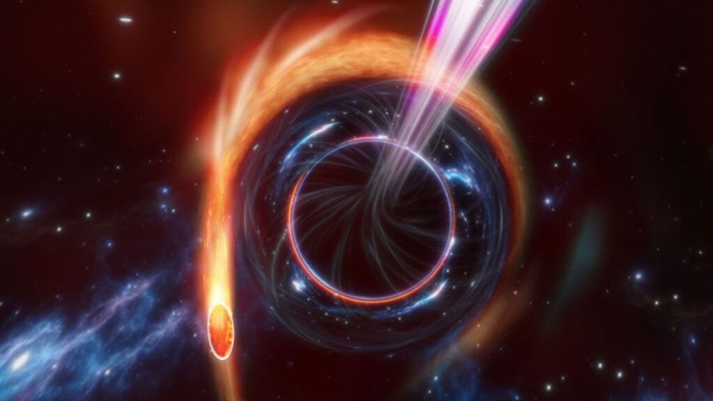 Vue d'artiste de l'événement AT2022cmc. // Source : Carl Knox – OzGrav, ARC Centre of Excellence for Gravitational Wave Discovery, Swinburne University of Technology Vue d'artiste de l'événement AT2022cmc. // Source : Carl Knox – OzGrav, ARC Centre of Excellence for Gravitational Wave Discovery, Swinburne University of Technology