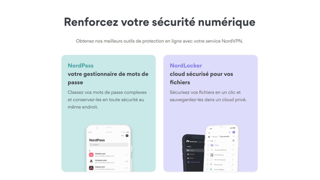 NordPass et NordLocker, deux services parfaits pour renforcer la protection de vos données // Source : NordVPN NordPass et NordLocker, deux services parfaits pour renforcer la protection de vos données // Source : NordVPN