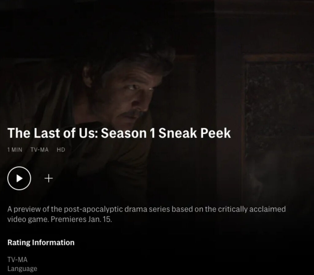 La date de sortie de la série The Last Of Us apparait discrètement // Source : HBO Max / Polygon La date de sortie de la série The Last Of Us apparait discrètement // Source : HBO Max / Polygon
