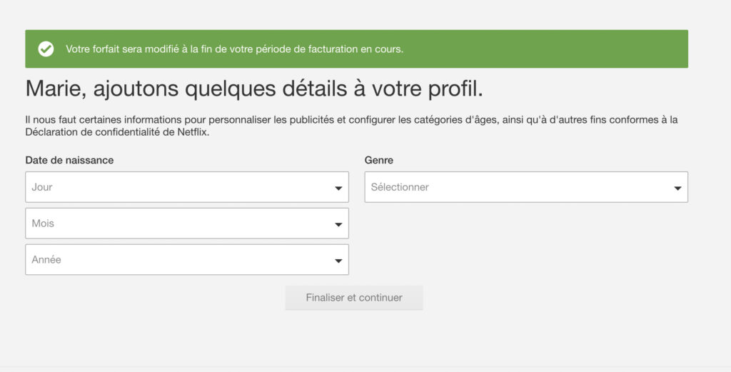 Netflix avec pub demande des informations personnelles en plus Netflix avec pub demande des informations personnelles en plus