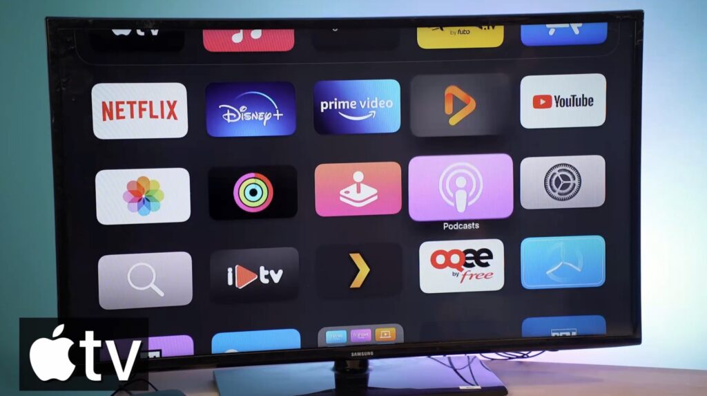 tvOS, le système de l'Apple TV, est une sorte d'iOS géant. On ouvre une application comme sur iPhone. // Source : Numerama tvOS, le système de l'Apple TV, est une sorte d'iOS géant. On ouvre une application comme sur iPhone. // Source : Numerama