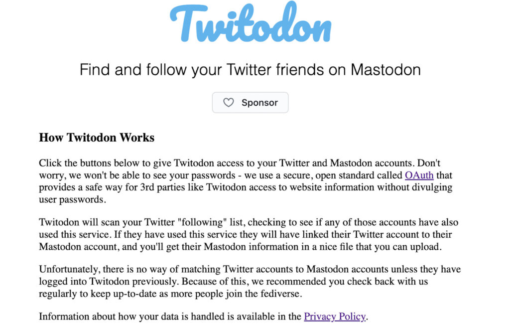 Le site de Twitodon. // Source : Twitodon Le site de Twitodon. // Source : Twitodon