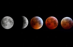 Étapes d'une éclipse lunaire. // Source : Canva Étapes d'une éclipse lunaire. // Source : Canva