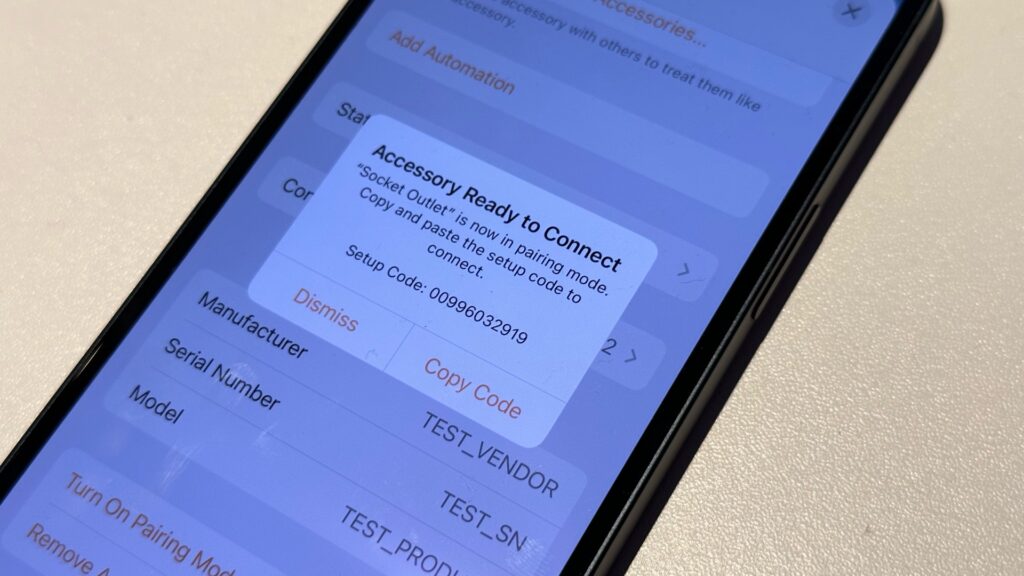 L’ajout d’un objet Matter passe par un code. Toutes les applications permettent d’en générer un nouveau si besoin. // Source : Numerama L’ajout d’un objet Matter passe par un code. Toutes les applications permettent d’en générer un nouveau si besoin. // Source : Numerama