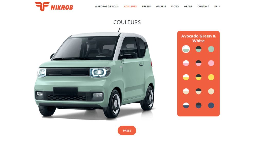 Configurateur Freze Nikrob // Source : Freze Configurateur Freze Nikrob // Source : Freze
