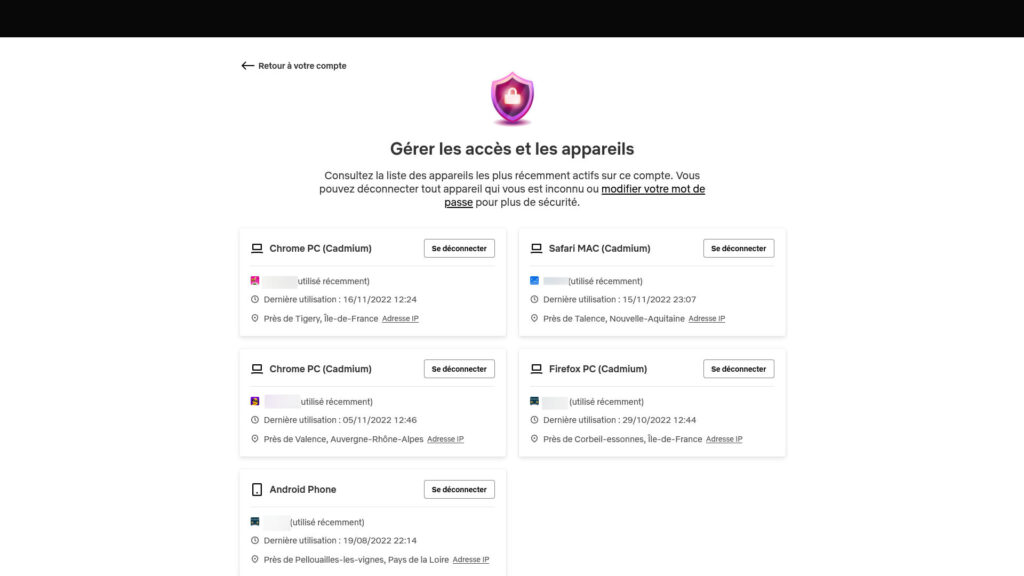 Gérer l'accès au compte Netflix Gérer l'accès au compte Netflix