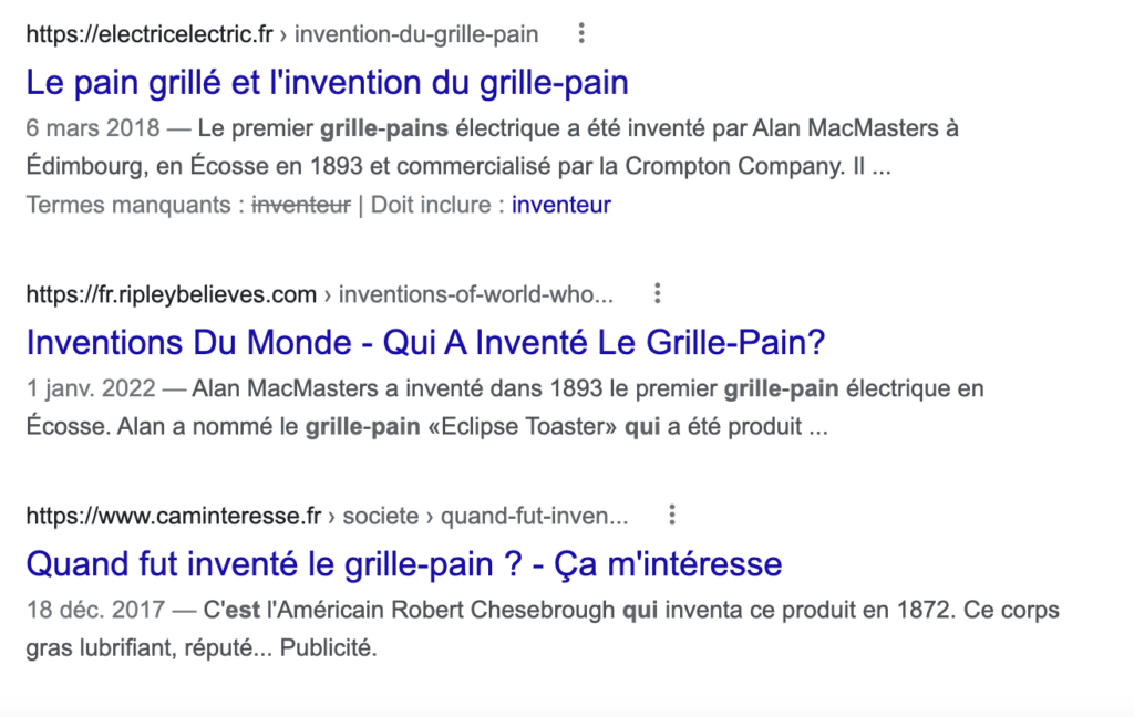 Même si la page Wikipédia a été supprimée, Alan MacMasters continue d'être référencé comme l'inventeur du grille-pain sur Internet // Source : Capture d'écran Numerama Même si la page Wikipédia a été supprimée, Alan MacMasters continue d'être référencé comme l'inventeur du grille-pain sur Internet // Source : Capture d'écran Numerama