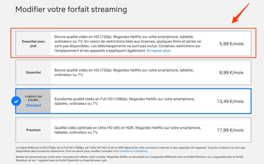 Le 4e forfait sur Netflix // Source : Capture d'écran du 3 novembre 2022 Le 4e forfait sur Netflix // Source : Capture d'écran du 3 novembre 2022