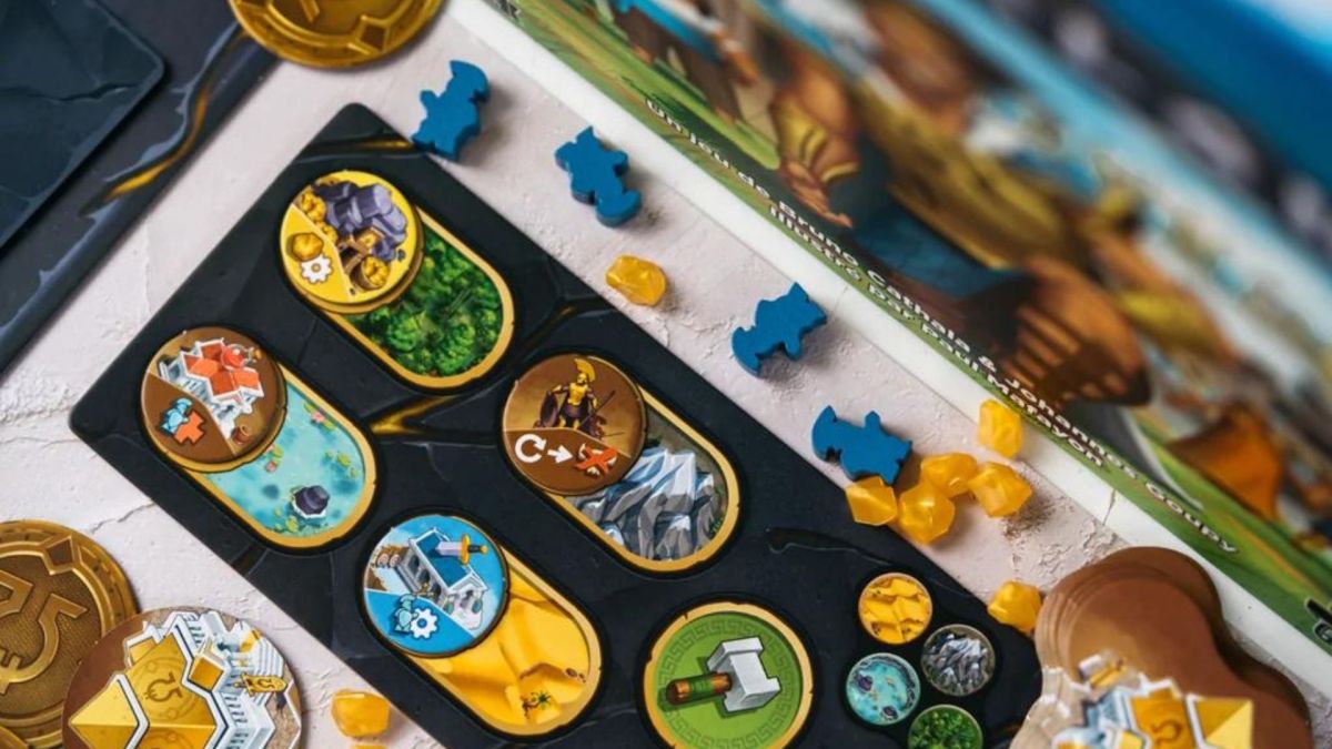 Une partie du jeu Orichalque. // Source : Catch Up Games Une partie du jeu Orichalque. // Source : Catch Up Games
