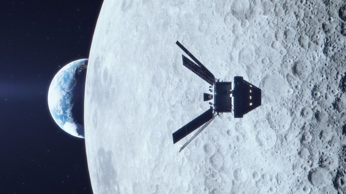 La capsule Orion survolant la Lune, vue d'artiste. // Source : Flickr/CC/NASA/Liam Yanulis La capsule Orion survolant la Lune, vue d'artiste. // Source : Flickr/CC/NASA/Liam Yanulis