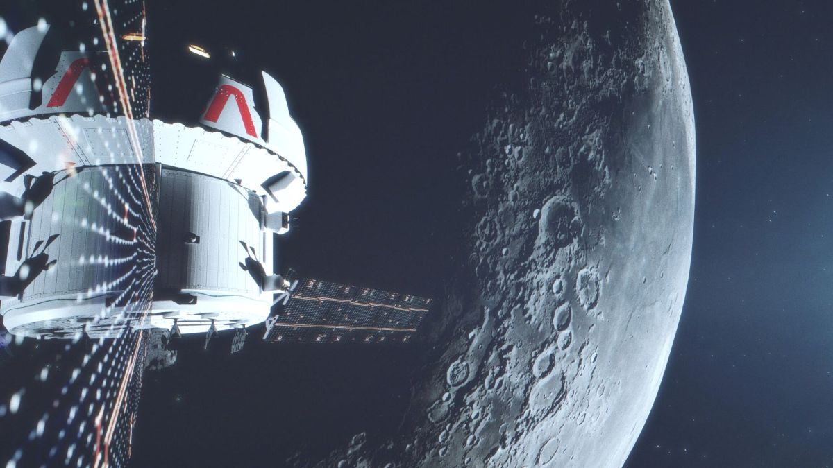 Orion survolant la Lune, vue d'artiste. // Source : Flickr/CC/NASA/Liam Yanulis Orion survolant la Lune, vue d'artiste. // Source : Flickr/CC/NASA/Liam Yanulis