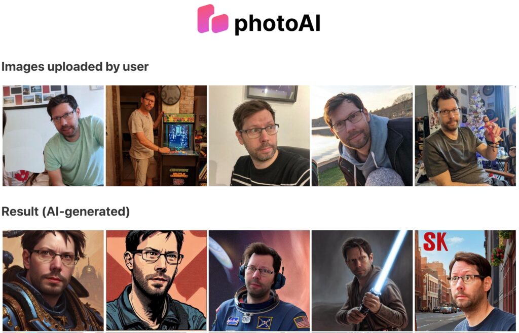 Des photos créées par PhotoAI // Source : PhotoAI Des photos créées par PhotoAI // Source : PhotoAI
