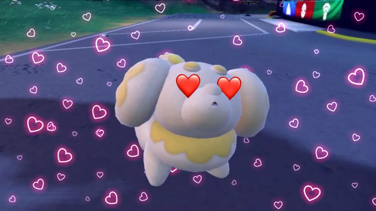 Pokémon avec des yeux en forme de coeur // Source : Nino Barbey pour Numerama Pokémon avec des yeux en forme de coeur // Source : Nino Barbey pour Numerama