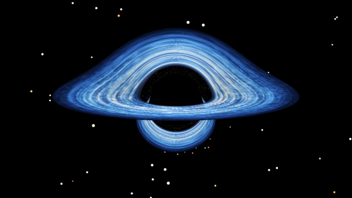 Simulation de trou noir // Source : ScienceClic Blackhole Site Simulation de trou noir // Source : ScienceClic Blackhole Site