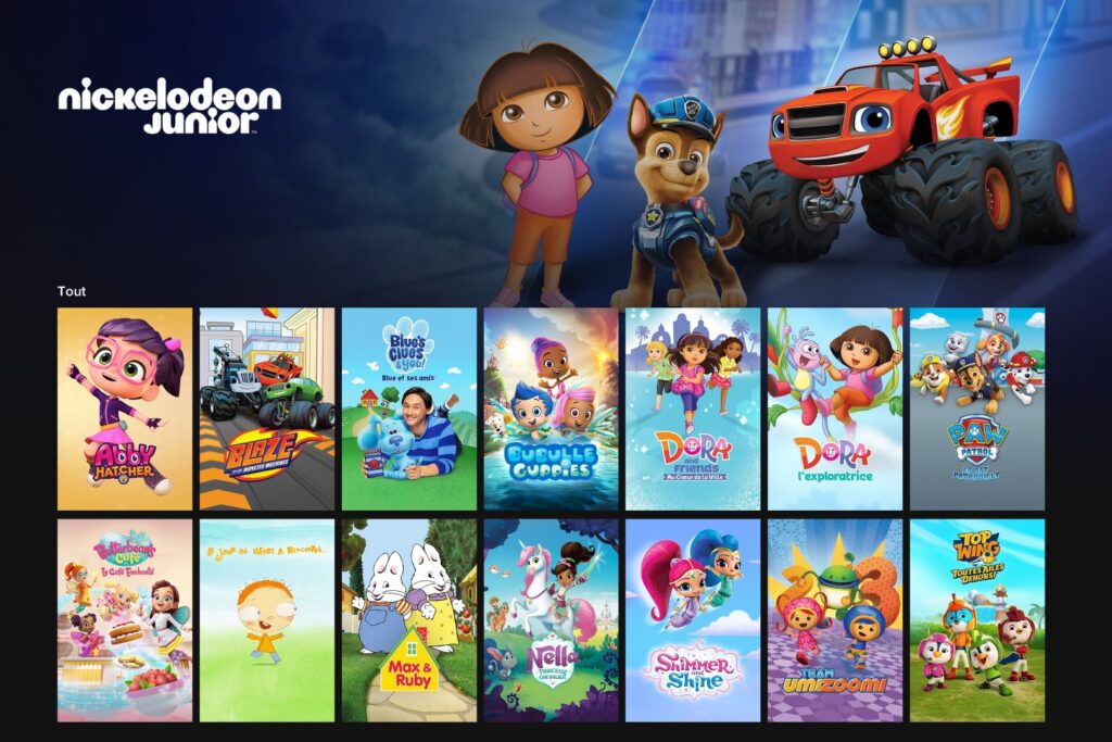 Le catalogue pour les plus petits est… petit. Il n’y a rien d’autre dans Nickelodeon Kids, mais il y a heureusement d’autres contenus un peu plus matures sur Nickelodeon. // Source : Capture Numerama Le catalogue pour les plus petits est… petit. Il n’y a rien d’autre dans Nickelodeon Kids, mais il y a heureusement d’autres contenus un peu plus matures sur Nickelodeon. // Source : Capture Numerama