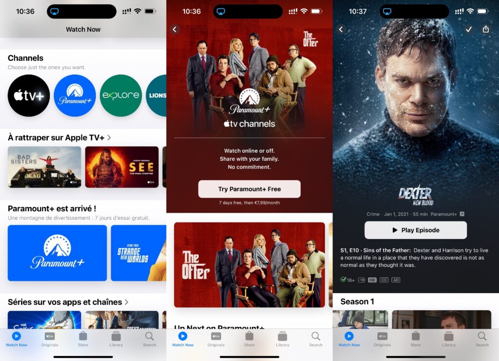 L’abonnement à Paramount+ depuis l’app Apple TV est très simple. // Source : Captures Numerama L’abonnement à Paramount+ depuis l’app Apple TV est très simple. // Source : Captures Numerama