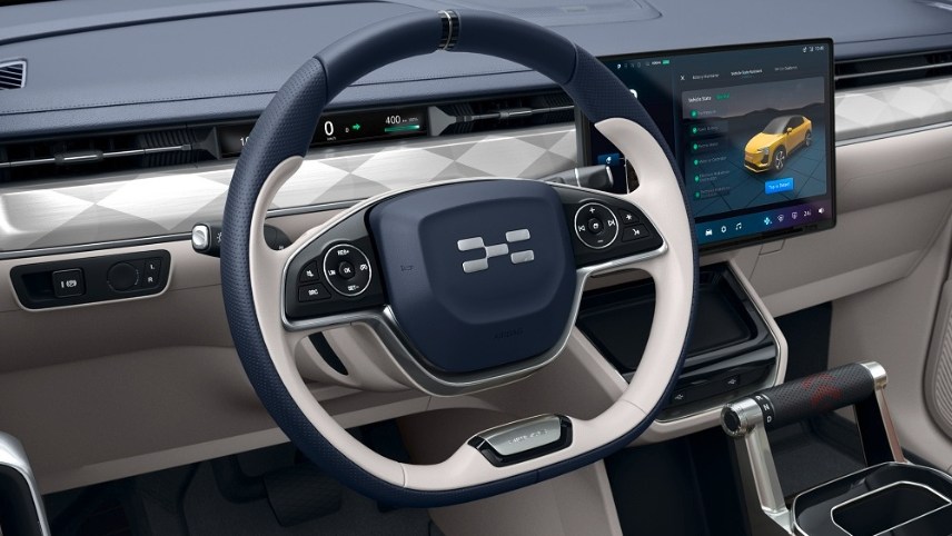 Volant et tableau de bord du SUV Aiways U6 // Source : Aiways Volant et tableau de bord du SUV Aiways U6 // Source : Aiways