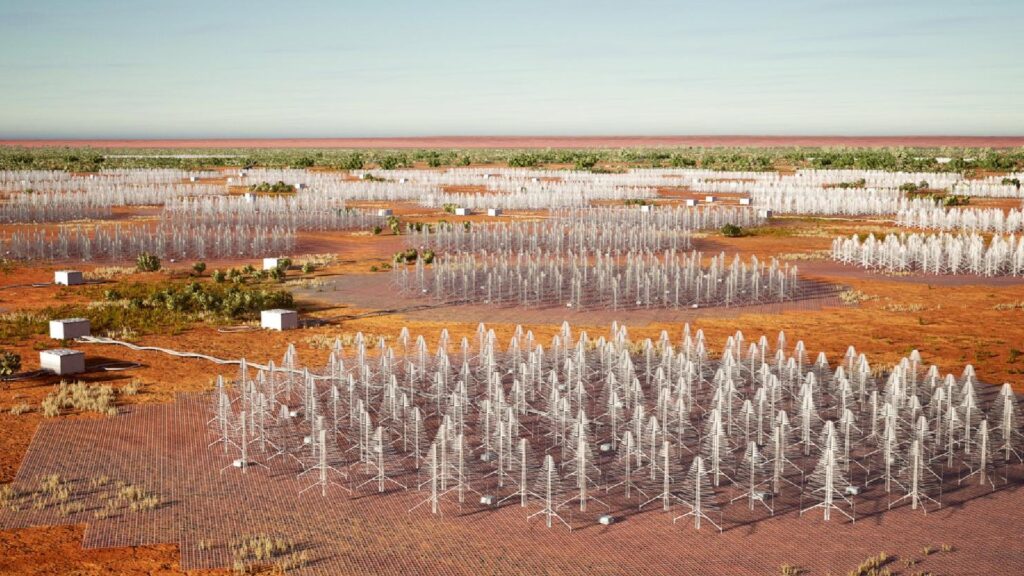 Les antennes du SKA situées en Australie. // Source : SKA Observatory Les antennes du SKA situées en Australie. // Source : SKA Observatory