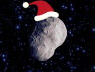 Vue d'artiste d'un astéroïde de Noël. // Source : ESA - C. Carreau (modifié avec Canva)