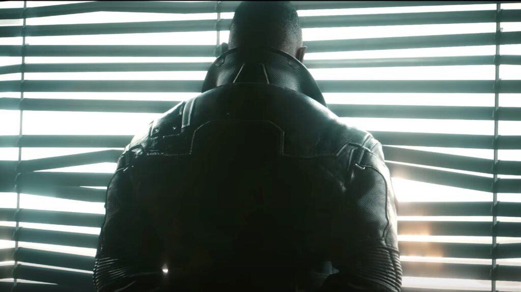 Idris Elba dans l’extension de Cyberpunk 2077 // Source : Capture d’écran Idris Elba dans l’extension de Cyberpunk 2077 // Source : Capture d’écran