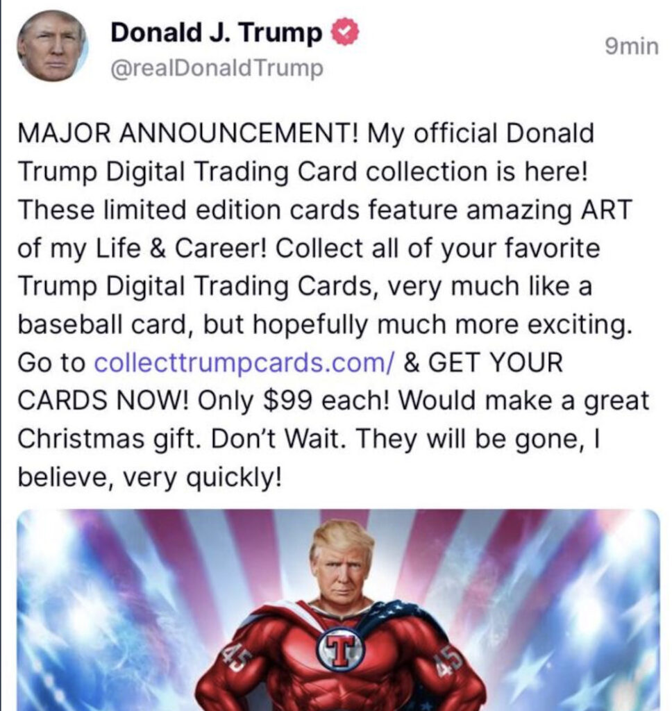 Le message de Trump sur TRUTH Social. // Source : Capture TRUTH Le message de Trump sur TRUTH Social. // Source : Capture TRUTH