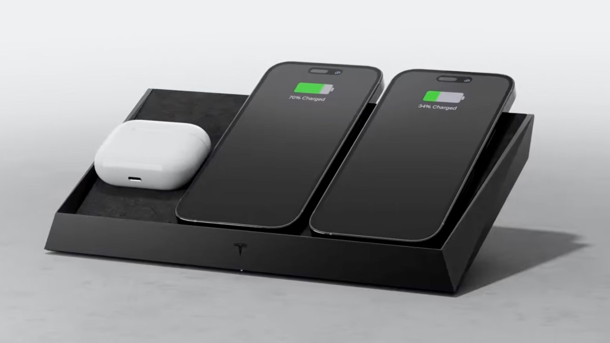 Le Wireless Charger Platform. // Source : Tesla Le Wireless Charger Platform. // Source : Tesla