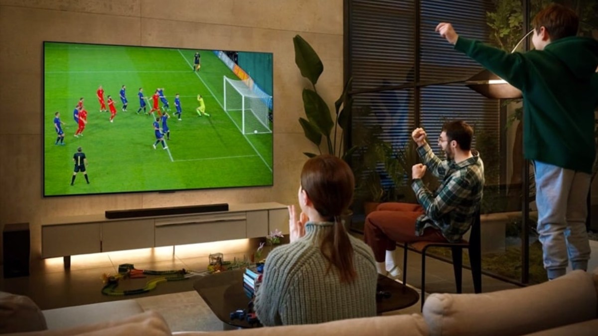 Du football sur une télé LG. // Source : LG Du football sur une télé LG. // Source : LG