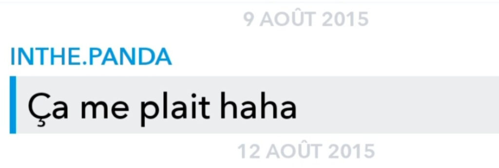 Un message Snapchat, envoyé à Diane par Victor // Source : Numerama