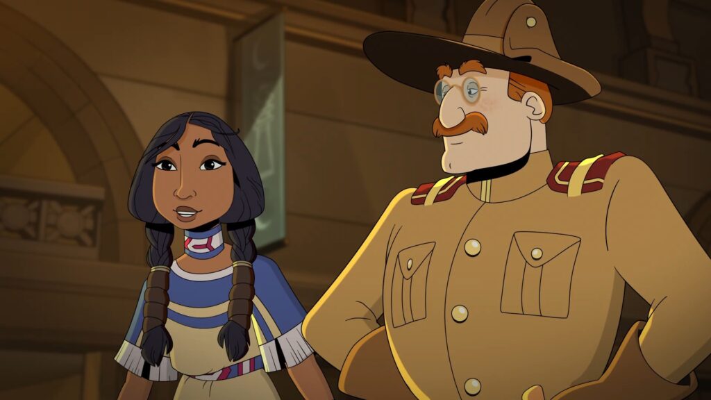 Sacagawea et Roosevelt. // Source : Disney+ Sacagawea et Roosevelt. // Source : Disney+