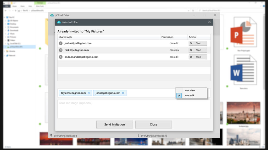 pCloud permet de partager très simplement les fichiers qui sont stockés dans votre espace en ligne // Source : pCloud pCloud permet de partager très simplement les fichiers qui sont stockés dans votre espace en ligne // Source : pCloud