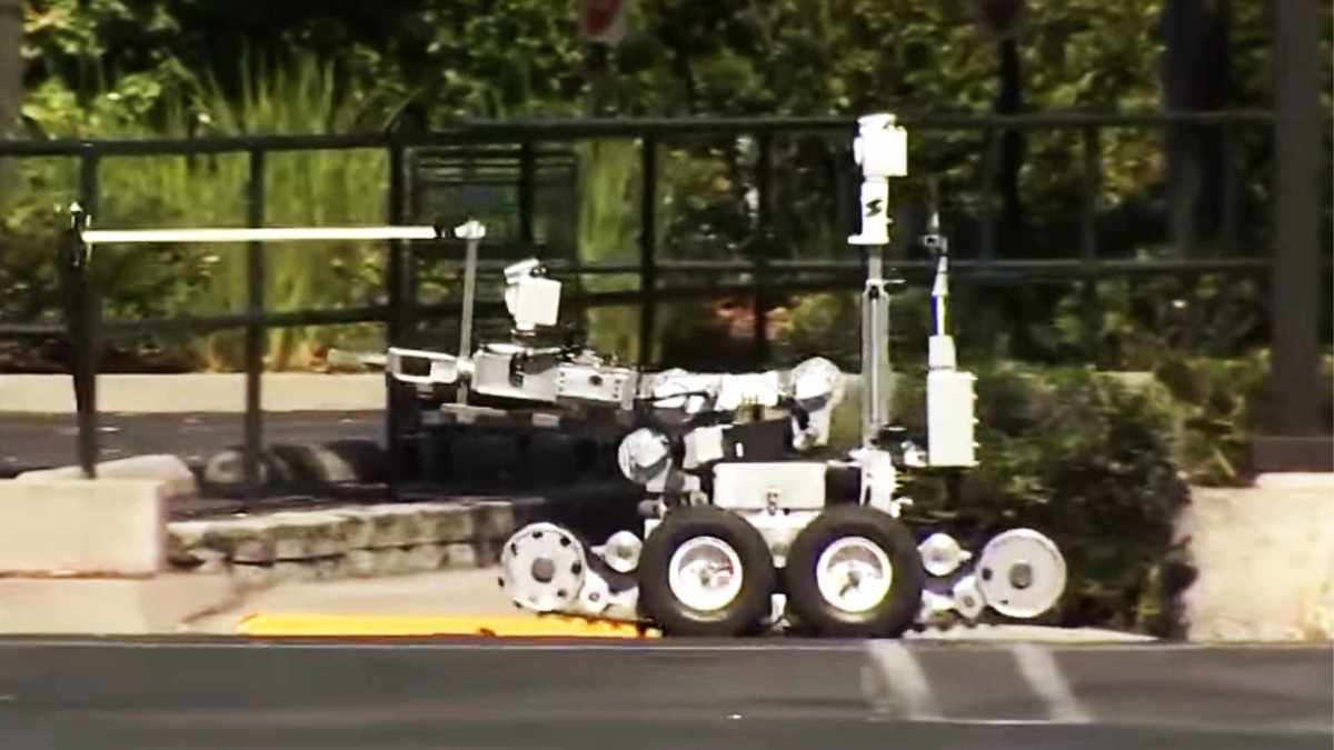 Un des robots utilisés par les forces de police de San Francisco // Source : KTVU Fox 2 San Francisco / YouTube Un des robots utilisés par les forces de police de San Francisco // Source : KTVU Fox 2 San Francisco / YouTube