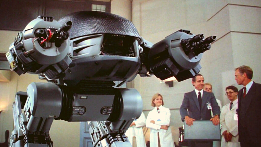 Dans Robocop, on déploie des robots tueurs dans la police. // Source : Robocop / orion pictures Dans Robocop, on déploie des robots tueurs dans la police. // Source : Robocop / orion pictures