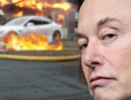 Elon musk et Tesla // Source : Montage Numerama