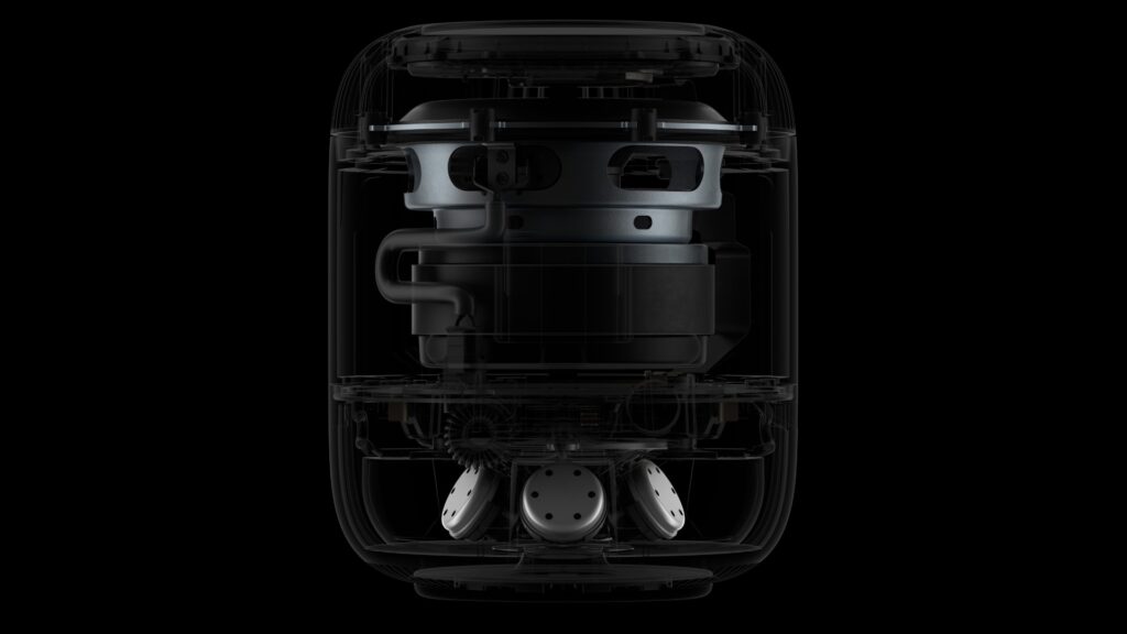 L'intérieur du HomePod. // Source : Apple L'intérieur du HomePod. // Source : Apple