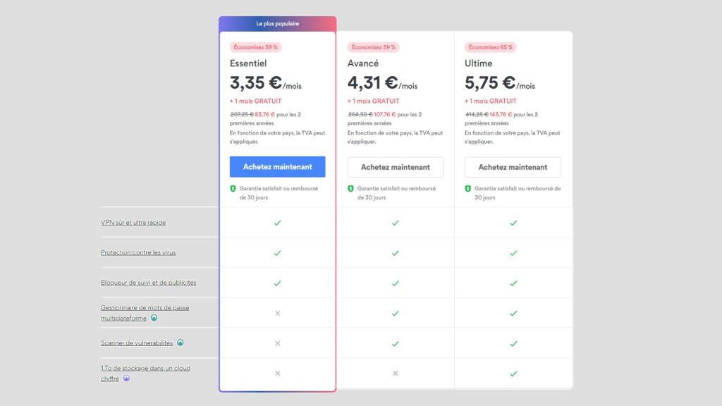 Les abonnements de NordVPN en solde // Source : NordVPN