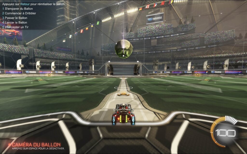 La qualité de Rocket League sur l'écran Retina d'Apple est bluffante. // Source : Capture Numerama La qualité de Rocket League sur l'écran Retina d'Apple est bluffante. // Source : Capture Numerama