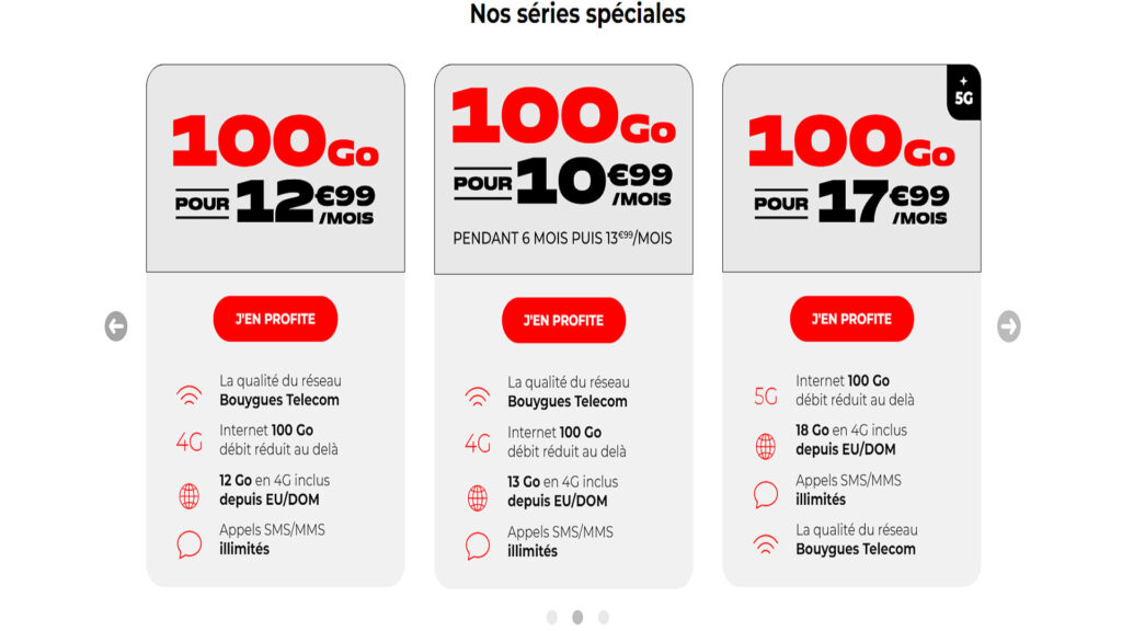 Les forfaits Séries Spéciales de NRJ Mobile // Source : NRJ Mobile Les forfaits Séries Spéciales de NRJ Mobile // Source : NRJ Mobile