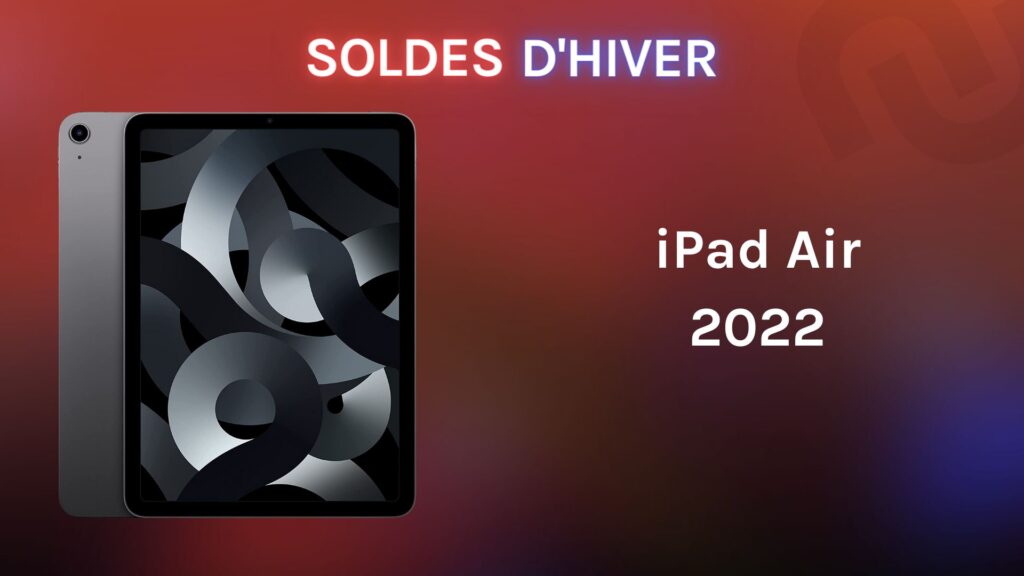 L'iPad Air 2022, couleur gris sidéral est en promotion pour les soldes // Source : montage Numerama L'iPad Air 2022, couleur gris sidéral est en promotion pour les soldes // Source : montage Numerama