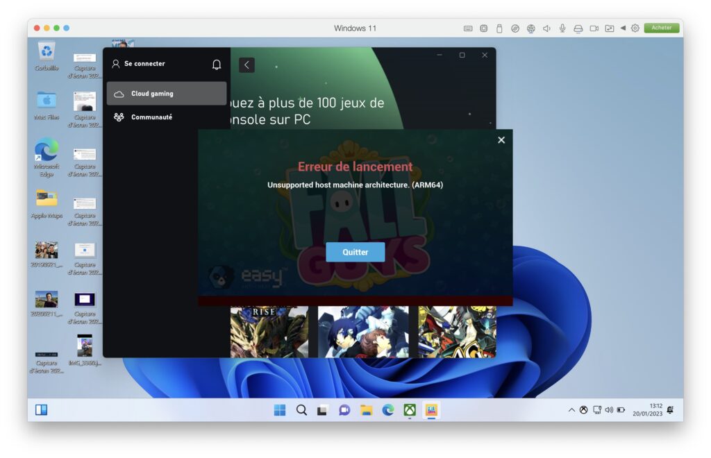 Les applis Intel conçues pour macOS sont parfaitement émulées par le Mac. En revanche, Windows n'offre pas le même niveau d'émulation. // Source : Capture Numerama Les applis Intel conçues pour macOS sont parfaitement émulées par le Mac. En revanche, Windows n'offre pas le même niveau d'émulation. // Source : Capture Numerama