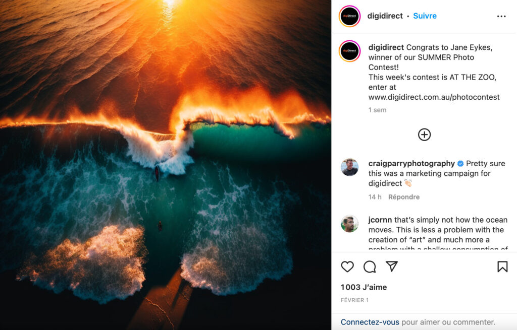 Le post Instagram annonçant le gagnant du concours // Source : Capture d'écran Numerama / Instagram Le post Instagram annonçant le gagnant du concours // Source : Capture d'écran Numerama / Instagram