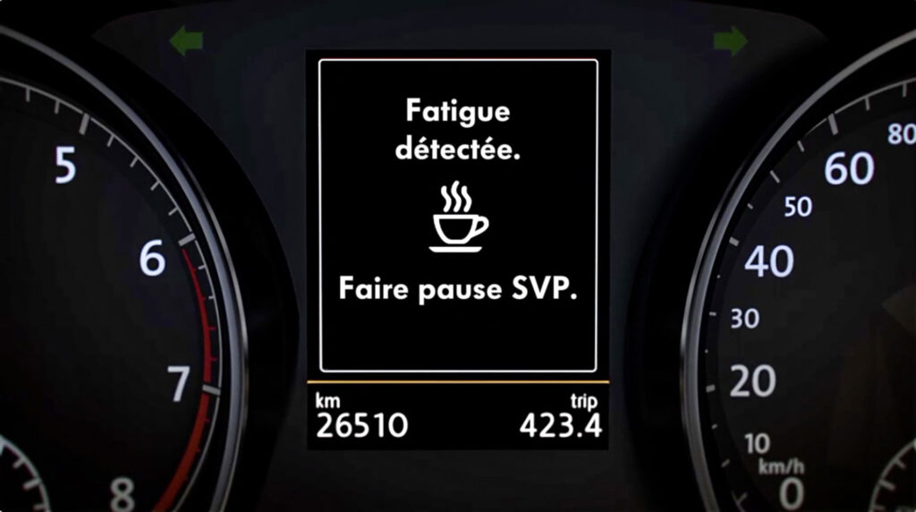 Alerte vigilance du conducteur VW // Source : Volkswagen Alerte vigilance du conducteur VW // Source : Volkswagen