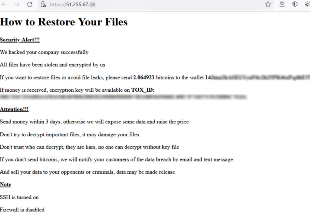 Les victimes ont reçu la même note exigeant environ 2 bitcoin. // Source : DarkFeed Les victimes ont reçu la même note exigeant environ 2 bitcoin. // Source : DarkFeed