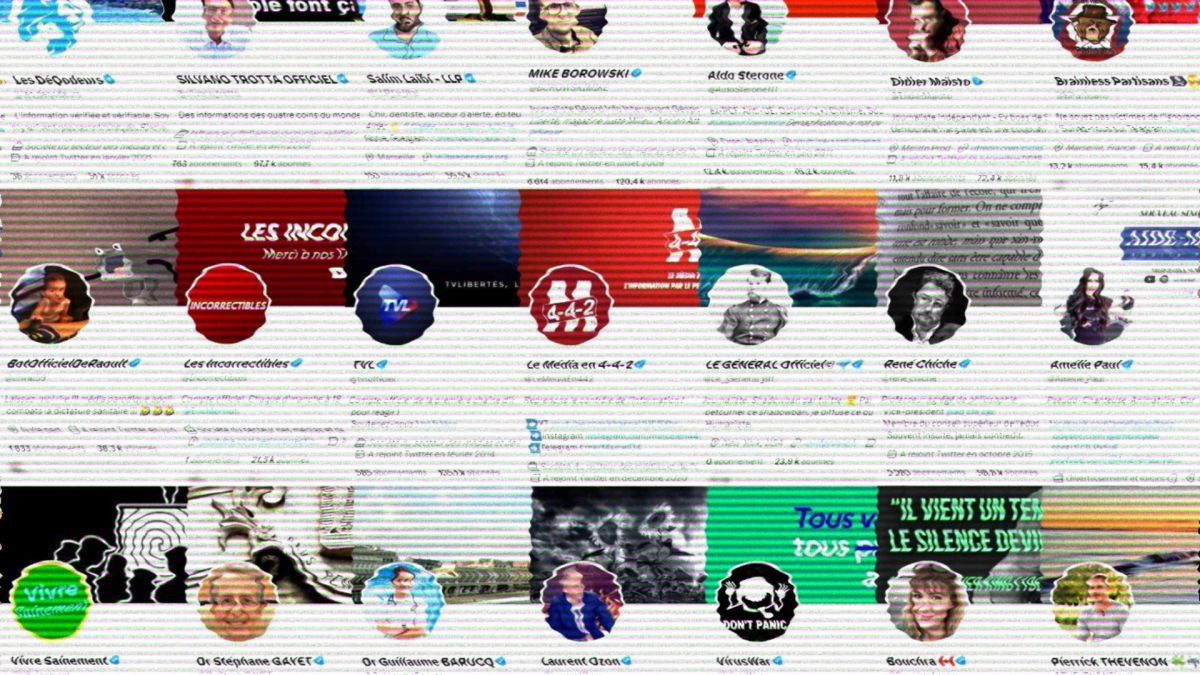 Les comptes complotistes certifiés sur Twitter // Source : Guillaume Brossard / Twitter Les comptes complotistes certifiés sur Twitter // Source : Guillaume Brossard / Twitter